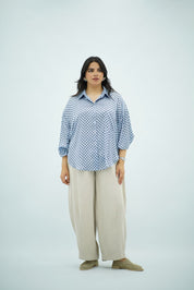 Chemise Fluide à Pois – Bleu Ciel