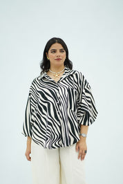 Chemise Oversize Zèbre – Noir & Blanc