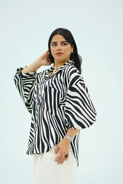 Chemise Oversize Zèbre – Noir & Blanc