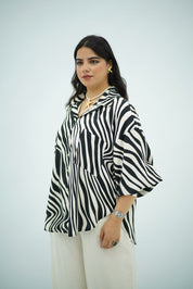 Chemise Oversize Zèbre – Noir & Blanc