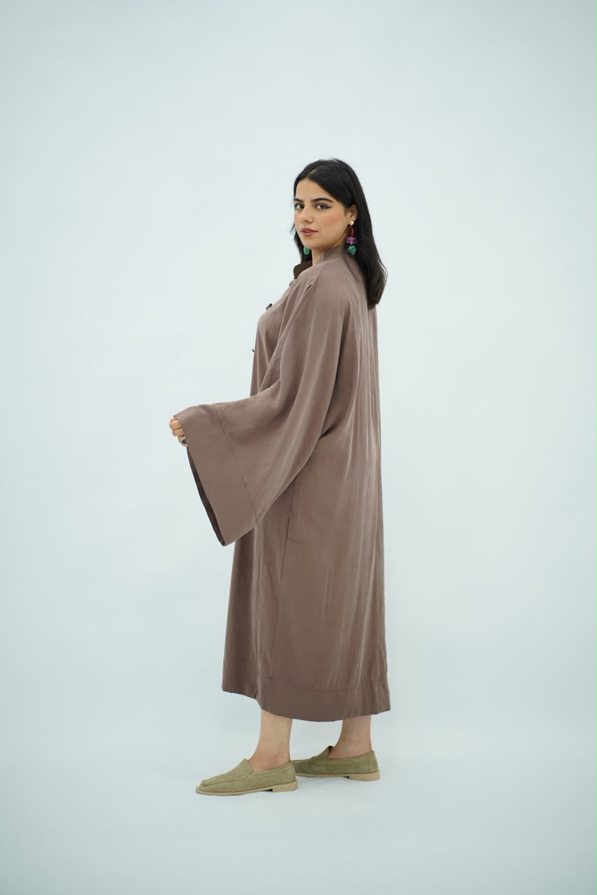 Gandoura Coréen en Tencel – Mauve Taupe