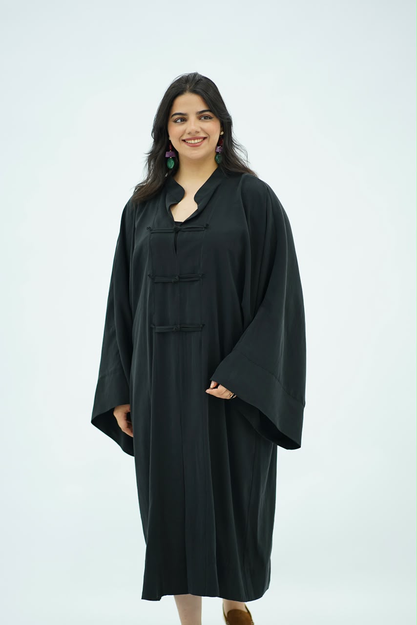 Gandoura en Tencel Style Coréen – Noir