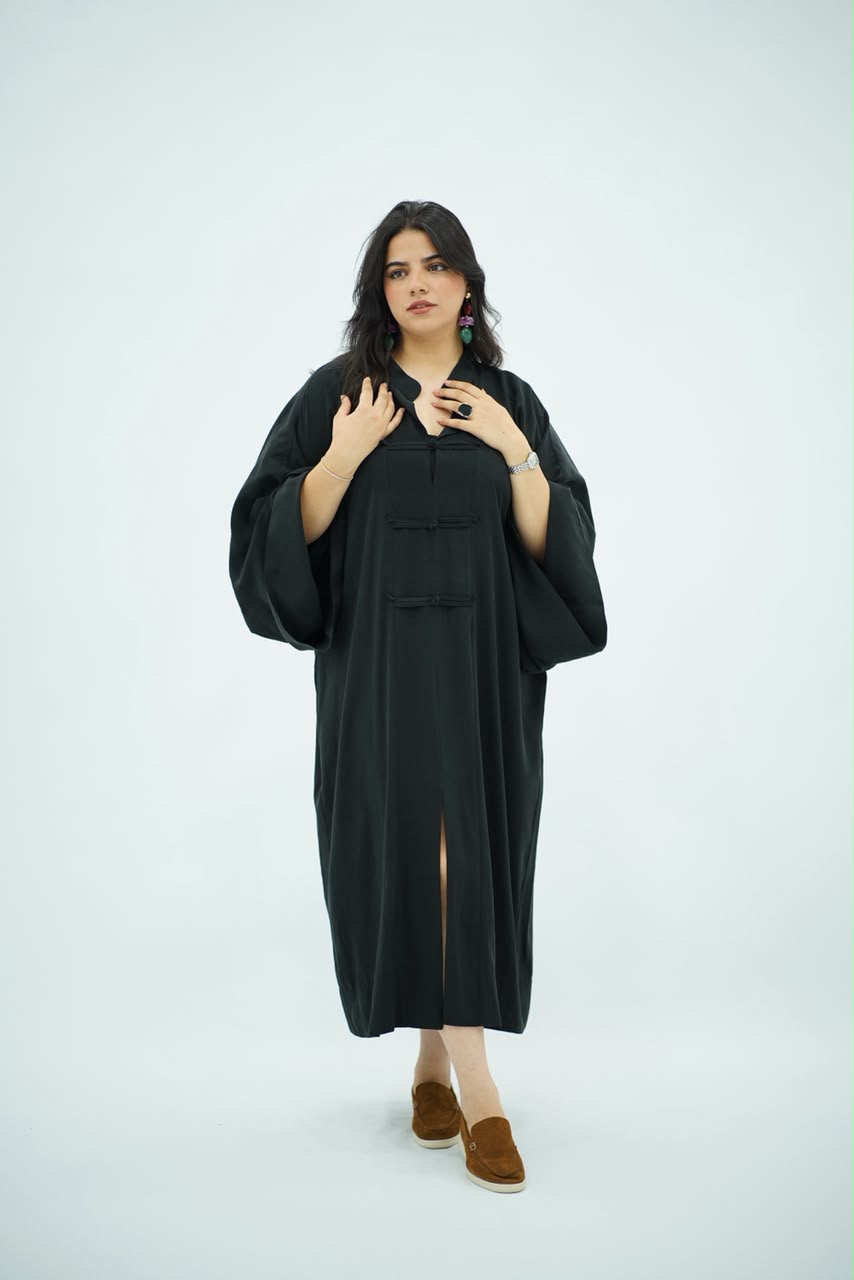 Gandoura en Tencel Style Coréen – Noir