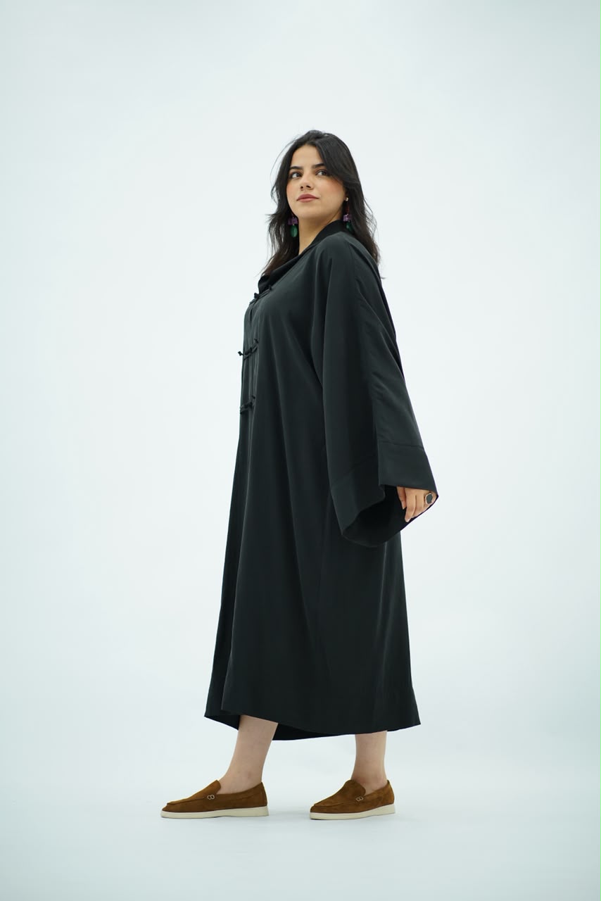 Gandoura en Tencel Style Coréen – Noir