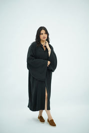 Gandoura en Tencel Style Coréen – Noir