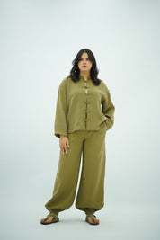 Ensemble Décontracté en Tencel  - Vert Olive
