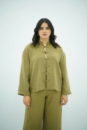 Ensemble Décontracté en Tencel  - Vert Olive