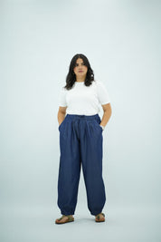 Pantalon Large en Denim Fluide