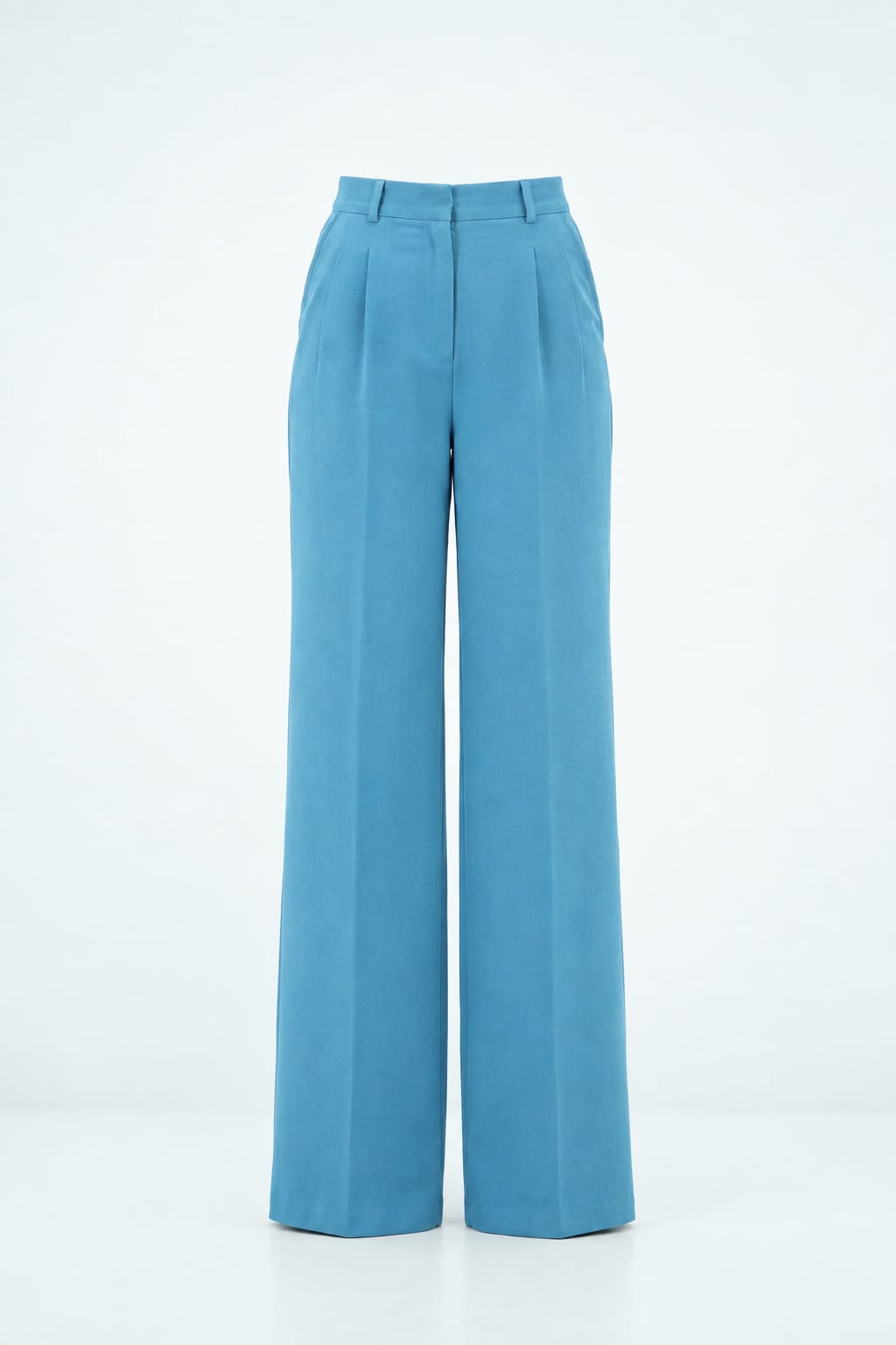 Pantalon Fluide Taille Haute Bleu Azur – Élégance & Confort Chic