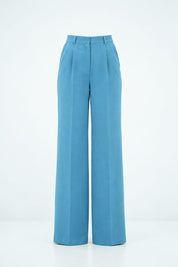 Pantalon Fluide Taille Haute Bleu Azur – Élégance & Confort Chic