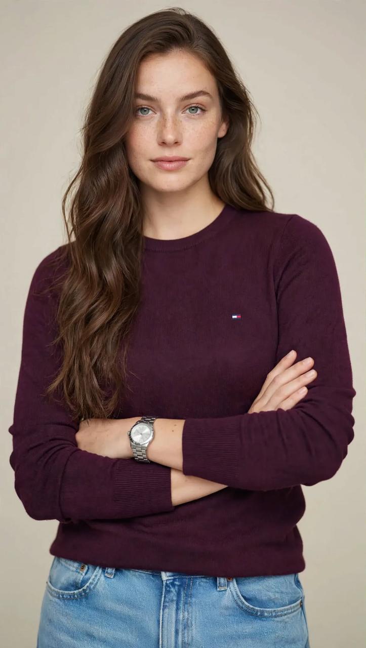 Pull Femme Classique en Maille Douce – Col Rond et Coupe Élégante