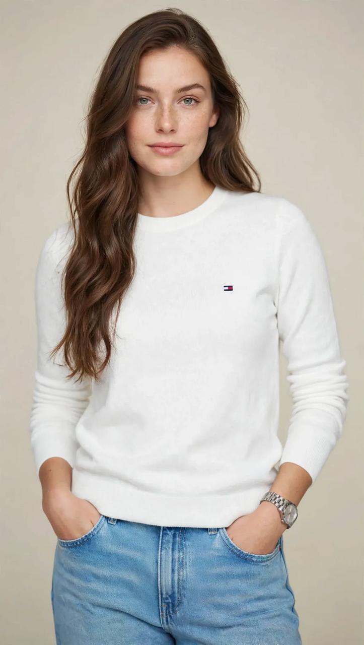 Pull Femme Classique en Maille Douce – Col Rond et Coupe Élégante