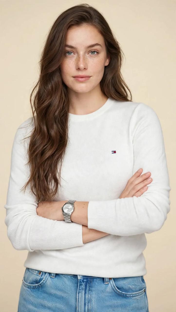 Pull Femme Classique en Maille Douce – Col Rond et Coupe Élégante