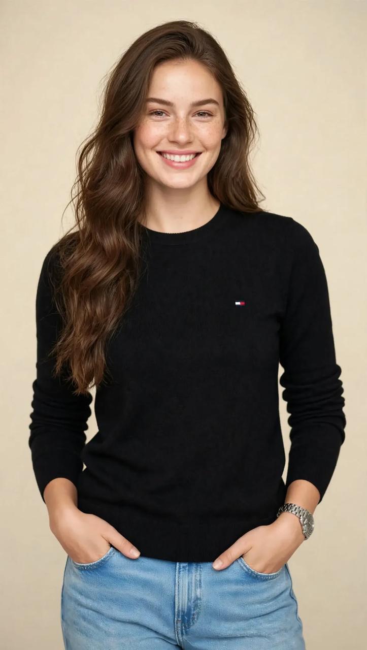 Pull Femme Classique en Maille Douce – Col Rond et Coupe Élégante