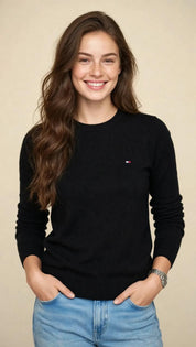 Pull Femme Classique en Maille Douce – Col Rond et Coupe Élégante
