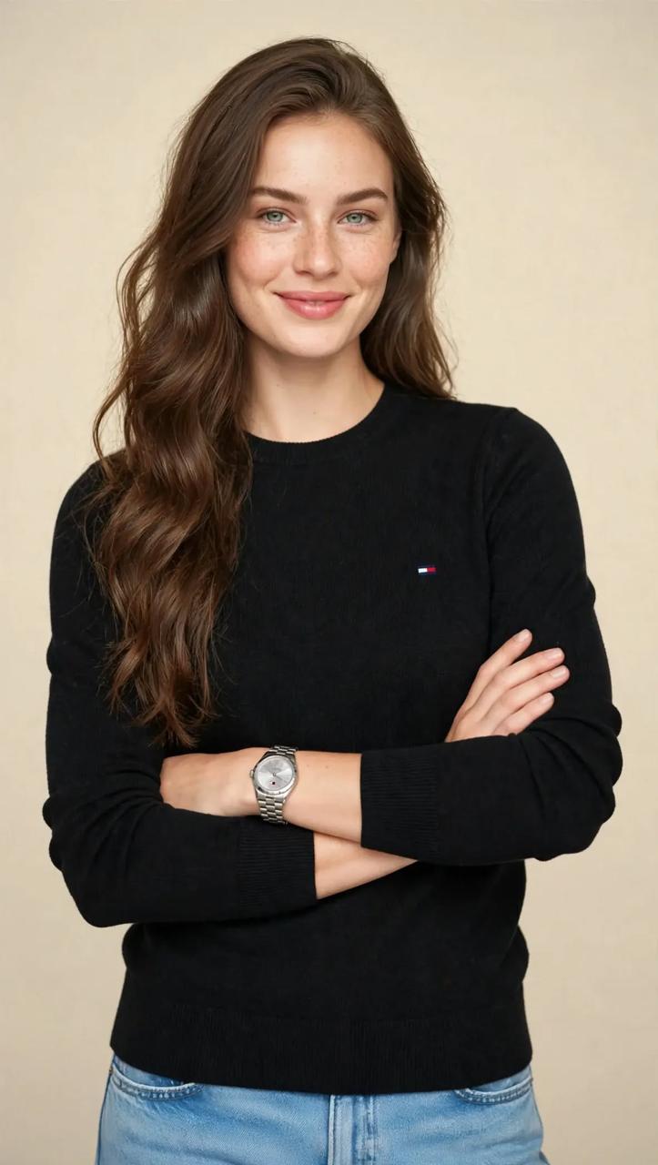 Pull Femme Classique en Maille Douce – Col Rond et Coupe Élégante