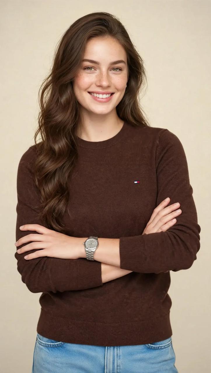 Pull Femme Classique en Maille Douce – Col Rond et Coupe Élégante