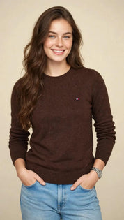 Pull Femme Classique en Maille Douce – Col Rond et Coupe Élégante