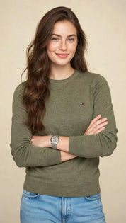 Pull Femme Classique en Maille Douce – Col Rond et Coupe Élégante