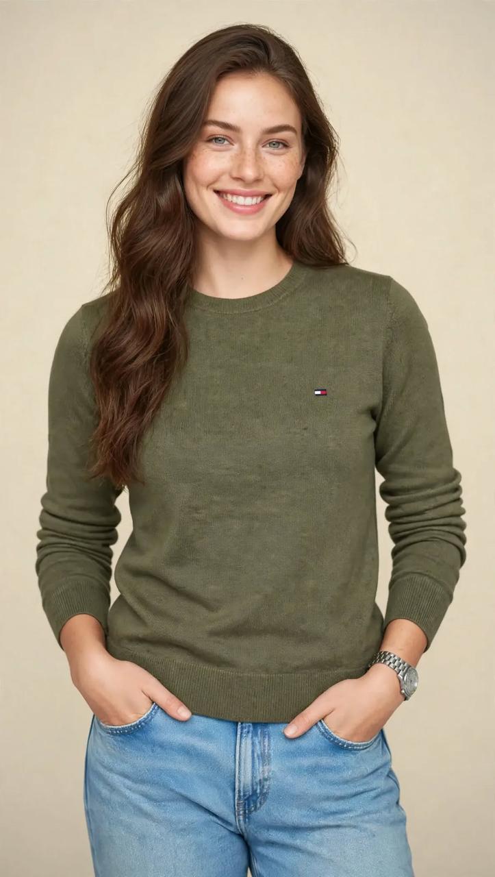 Pull Femme Classique en Maille Douce – Col Rond et Coupe Élégante