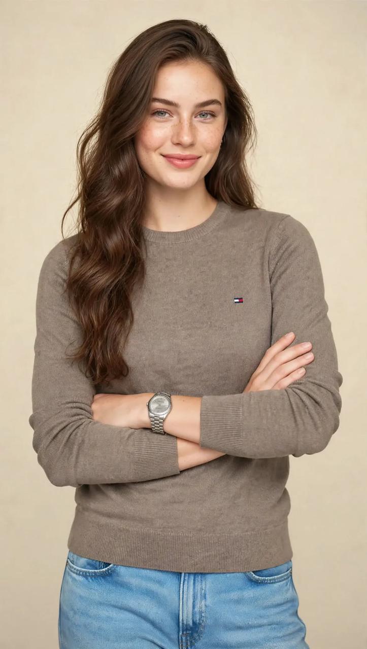 Pull Femme Classique en Maille Douce – Col Rond et Coupe Élégante