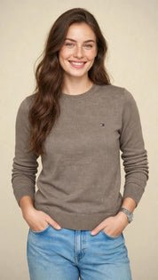 Pull Femme Classique en Maille Douce – Col Rond et Coupe Élégante