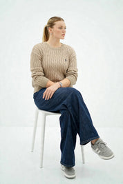 Pull Élégant en Maille Tressée - Confort et Style Automne/Hiver