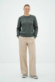 Pull Élégant en Maille Tressée - Confort et Style Automne/Hiver
