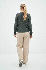 Pull Élégant en Maille Tressée - Confort et Style Automne/Hiver