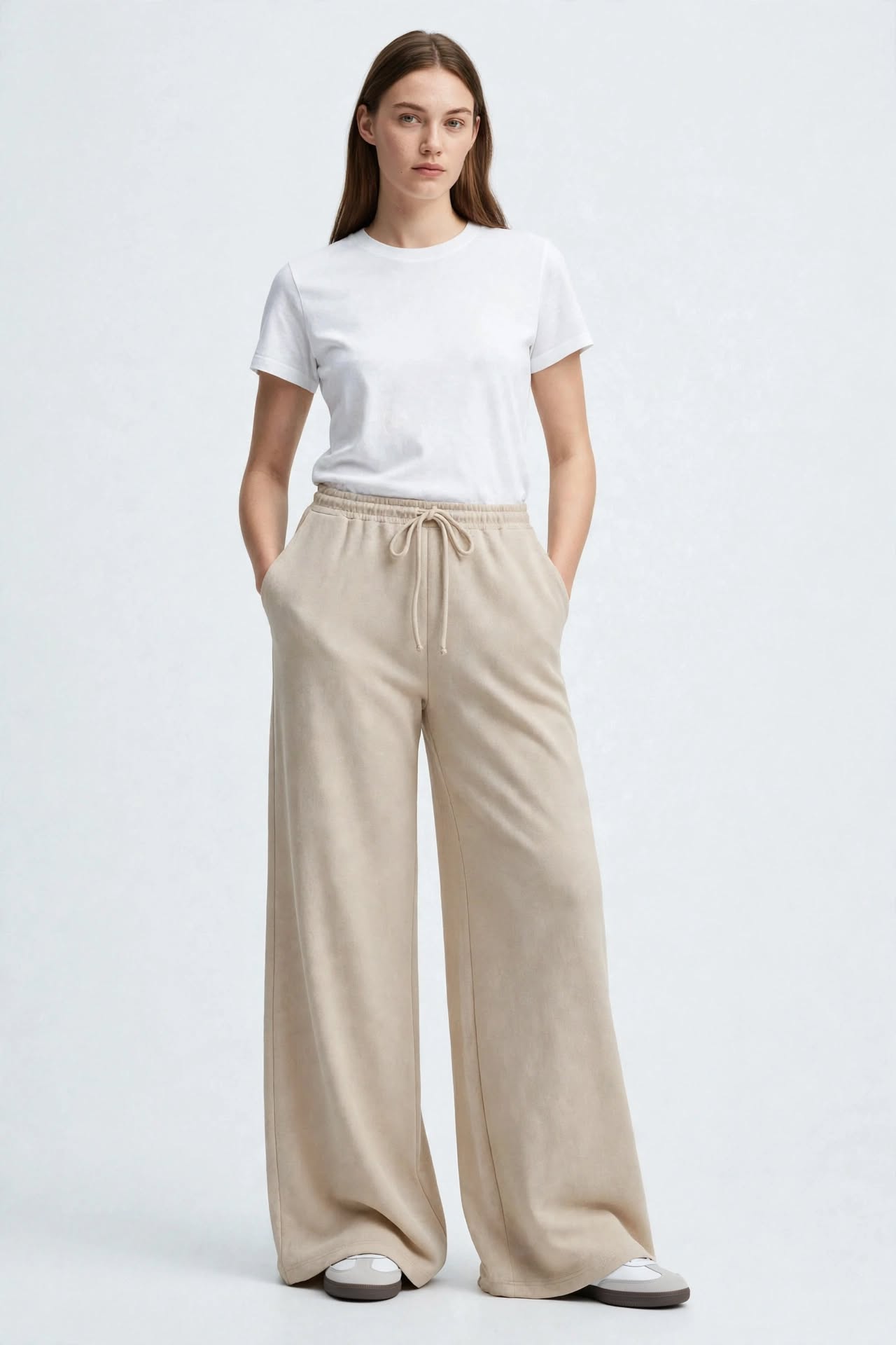 Pantalon Large en Jogging  à Cordon