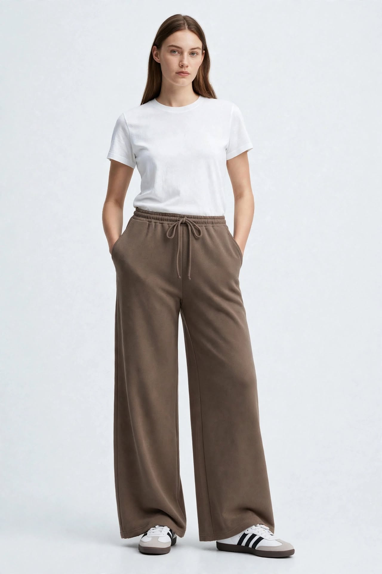 Pantalon Large en Jogging  à Cordon