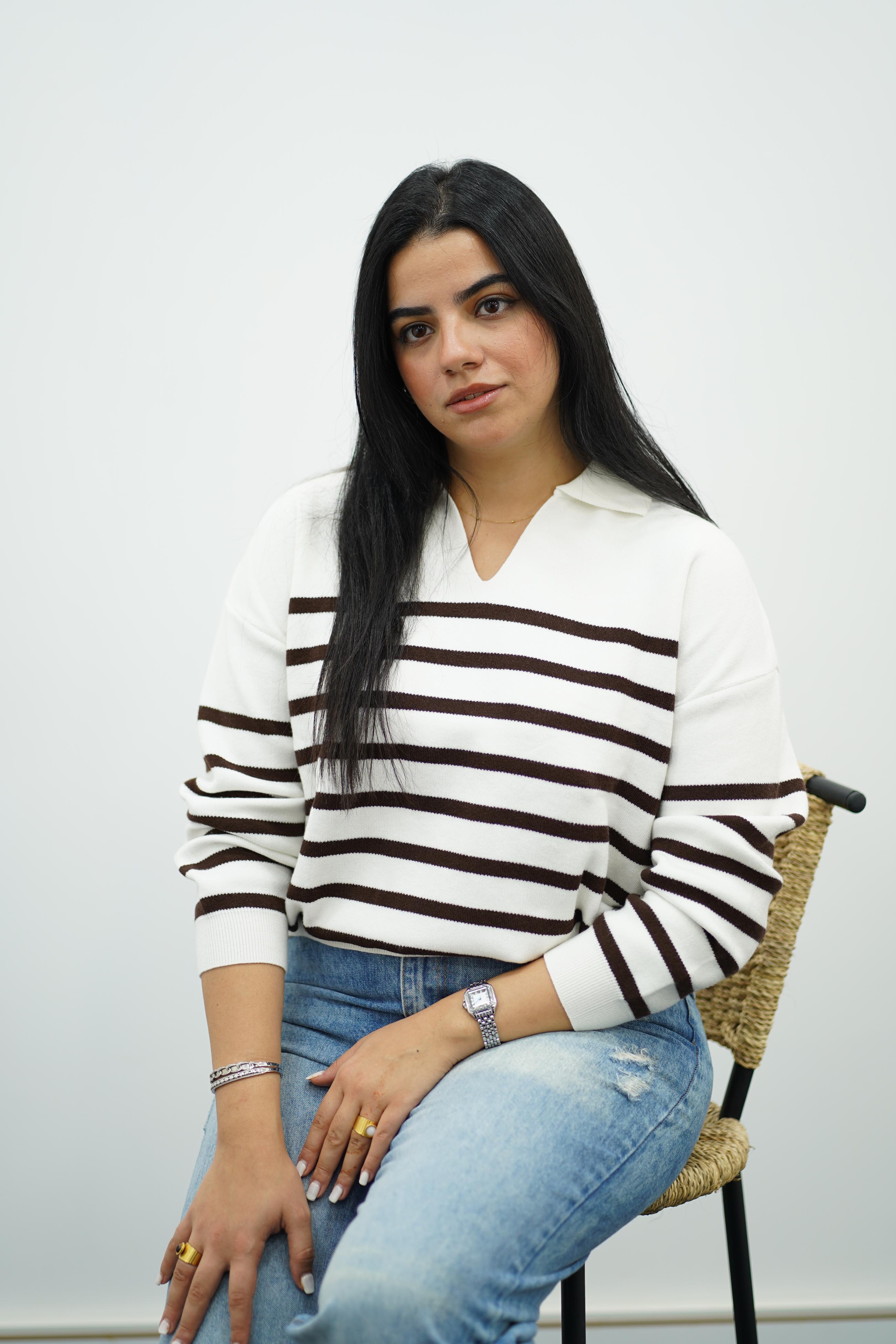 Pull Rayé Col Polo - Multi Couleurs