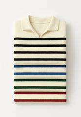 Pull Rayé Col Polo - Multi Couleurs