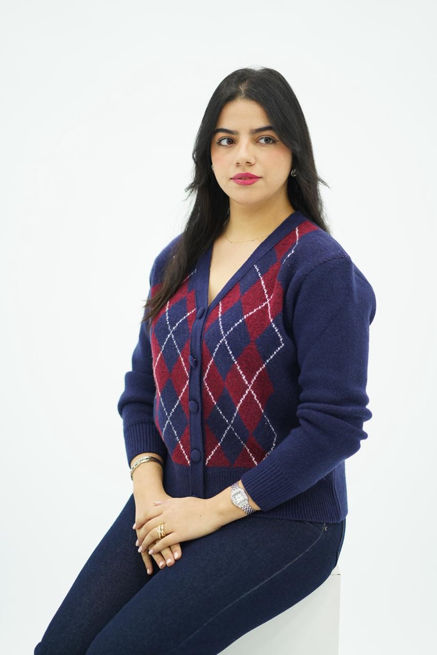 Pulls Cardigan Jacquard Élégance Classique