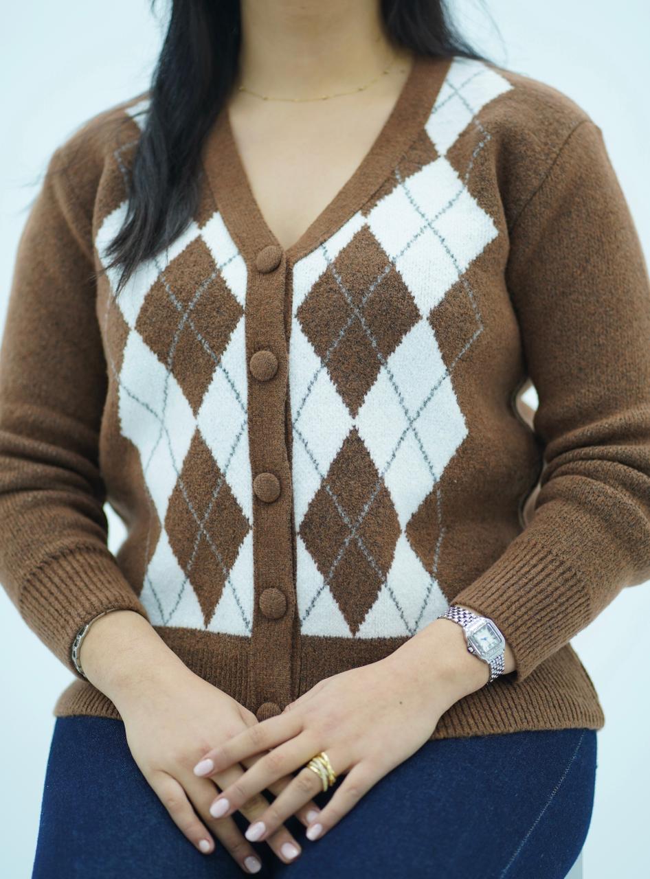 Pulls Cardigan Jacquard Élégance Classique