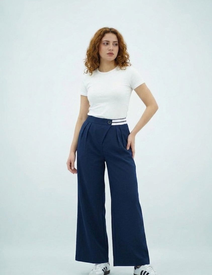 Pantalon Palazzo Contrast Chic