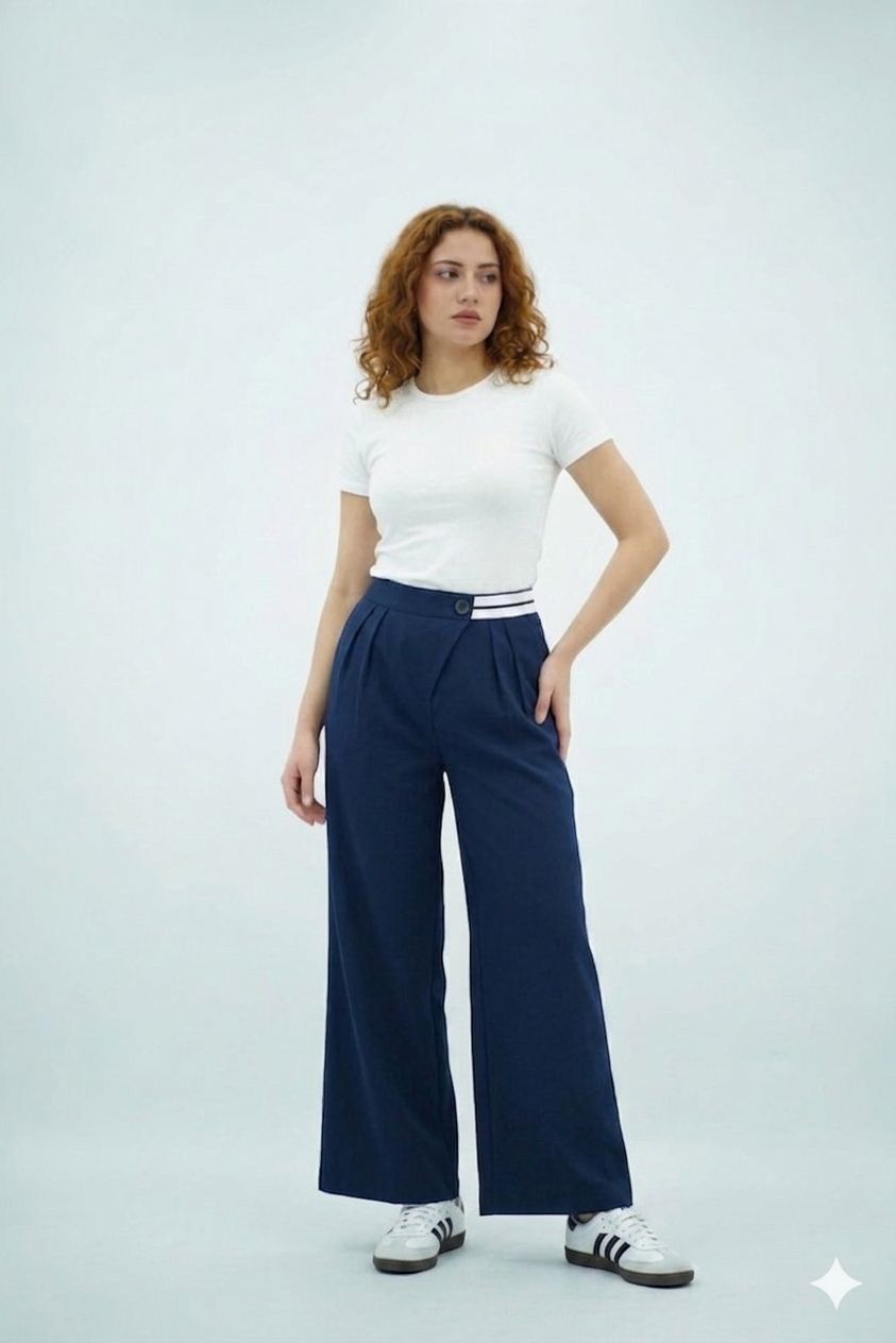 Pantalon Palazzo Contrast Chic