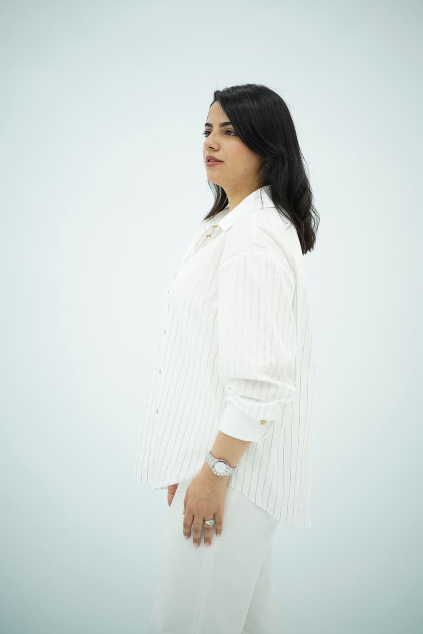 Chemise Oversize à Rayures Fines
