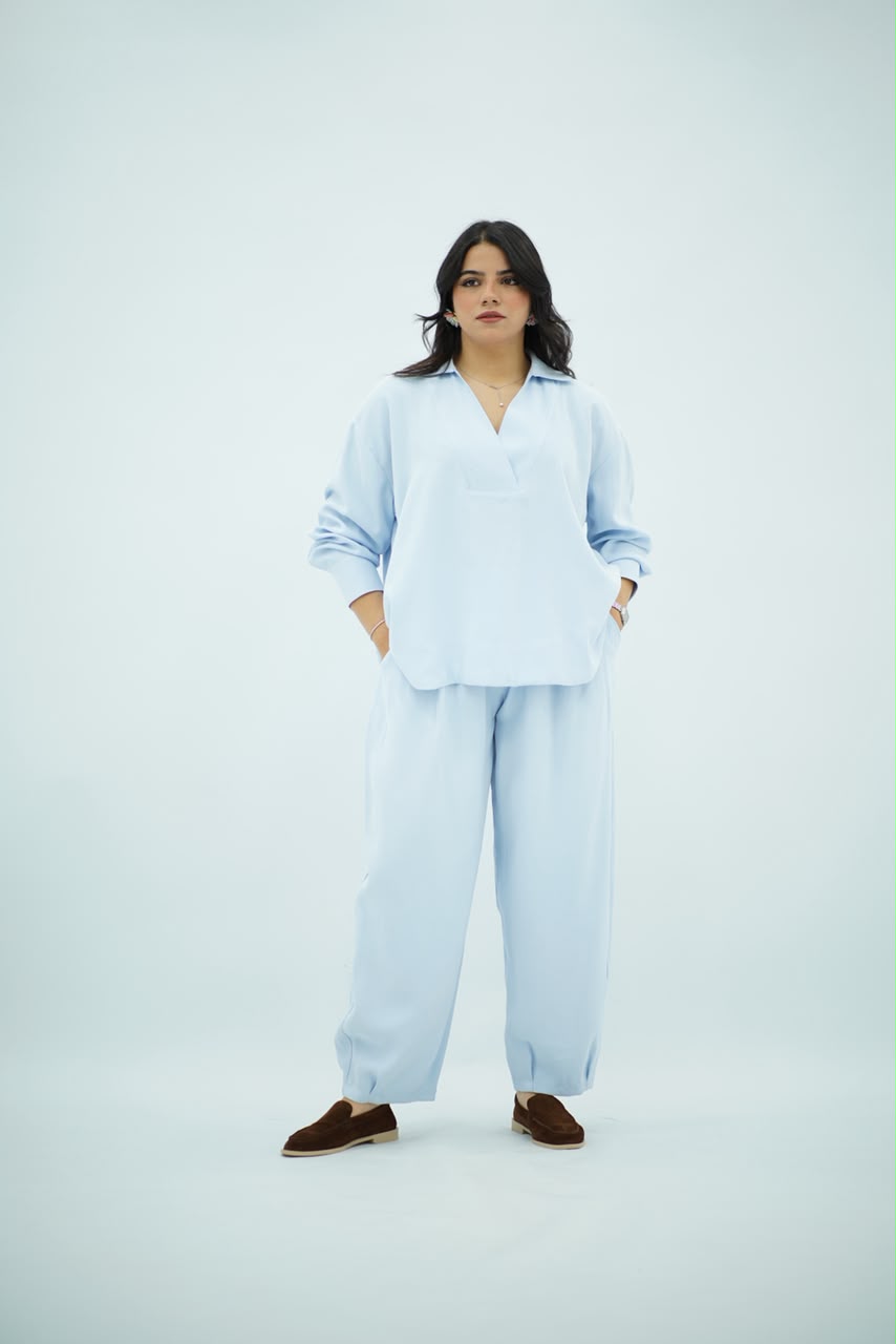 Ensemble Bleu ciel en Tencel