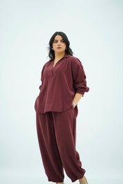 Ensemble Bordeaux en Tencel