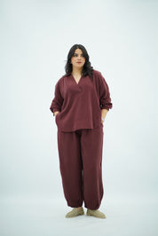Ensemble Bordeaux en Tencel