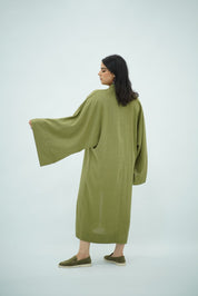 Gandoura en Lin Style Coréen – Vert Olive