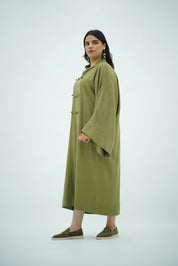 Gandoura en Lin Style Coréen – Vert Olive