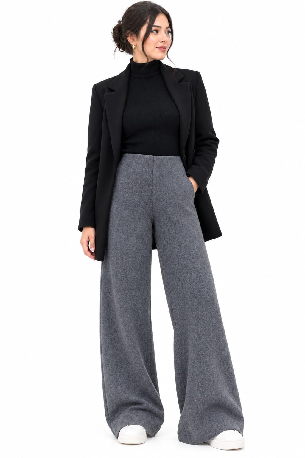 PANTALON DE MAILLE - GRIS
