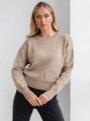 Pull court en maille douce à col rond
