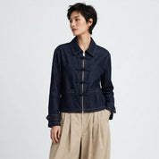 Veste en jean brut à fermeture zippée