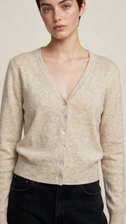 Cardigan Classique Col V en Maille