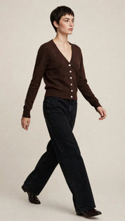 Cardigan Classique Col V en Maille