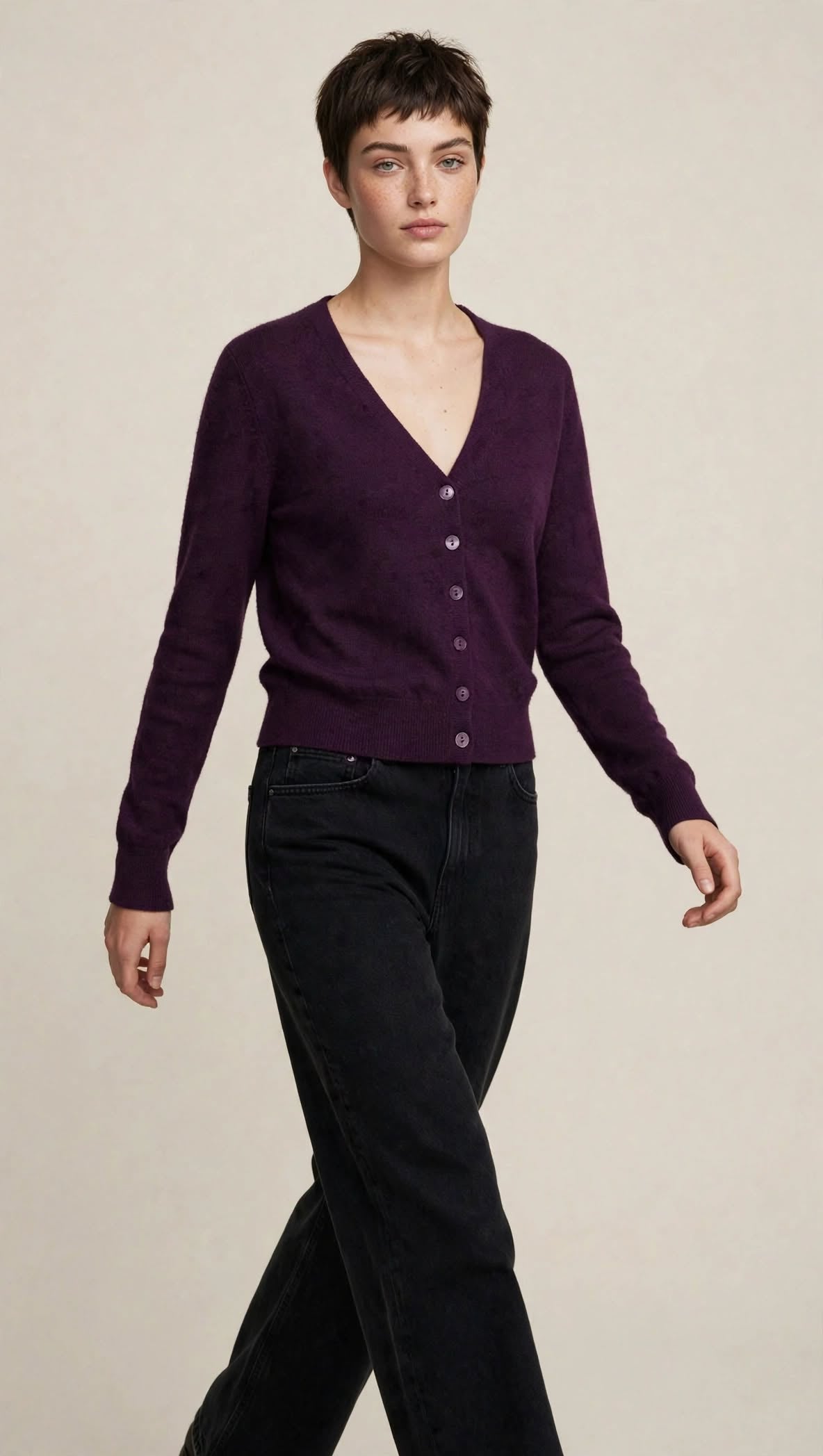 Cardigan Classique Col V en Maille