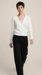 Cardigan Classique Col V en Maille
